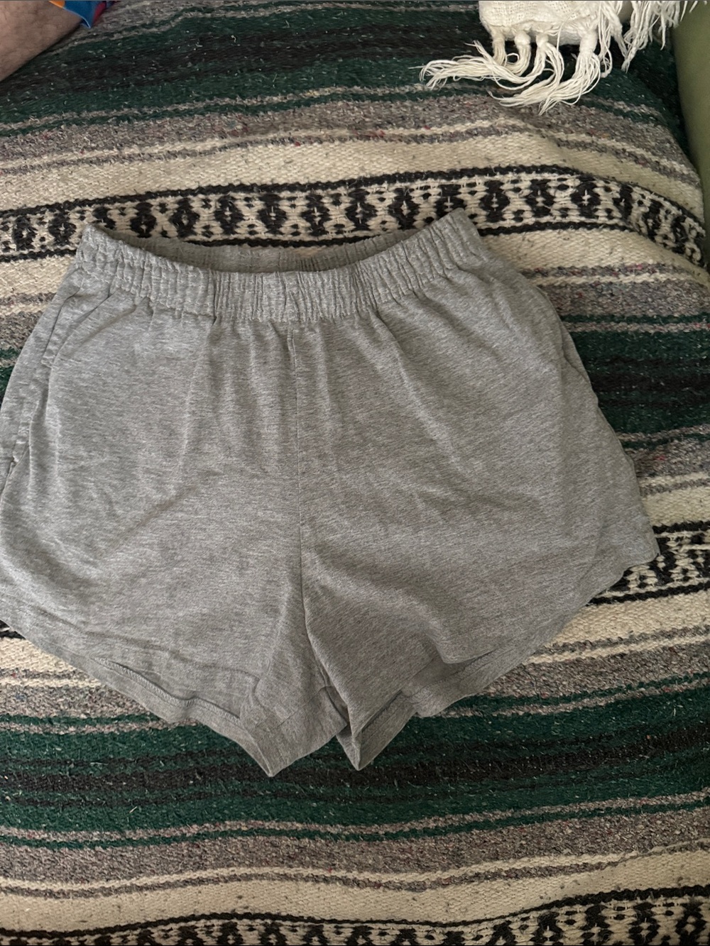 Los Angeles Apparel Heather Grey HEAVY JERSEY GARMENT DYE SHORT SHORTS - small